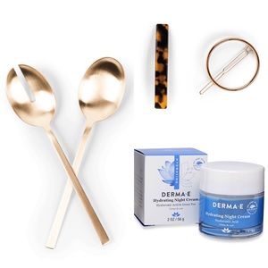 Causebox: hair clips, night cream, gold spoons